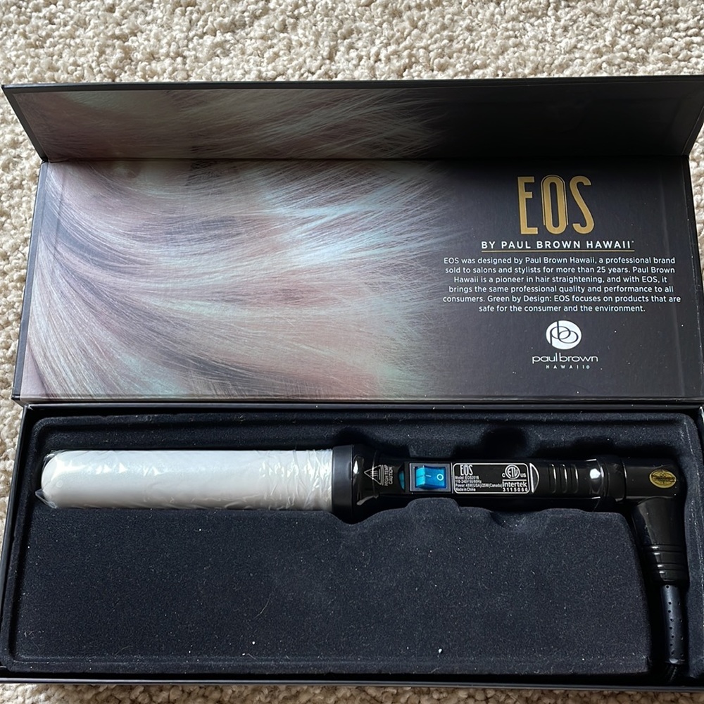 Like new EOS By Paul Brown Hawaii white 32 mm curling iron fusion technology